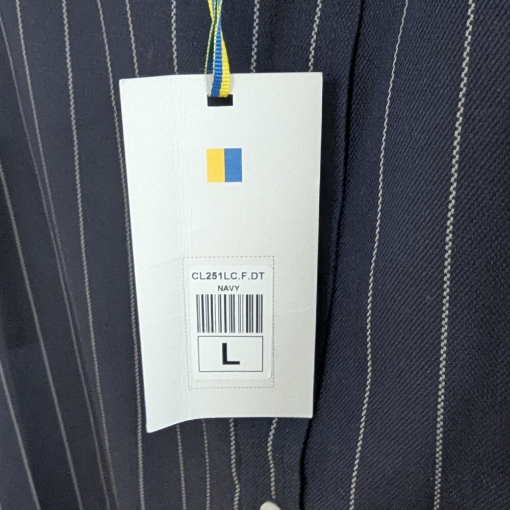 Navy Pinstripe Dress Shirt by - Picture 3 of 4